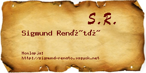 Sigmund Renátó névjegykártya